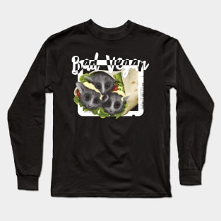 Sarcastic Anti Vegan Lemur - Dark Humor Long Sleeve T-Shirt
